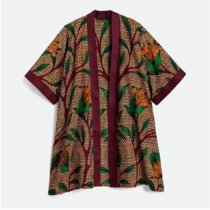 Besida Made In Nigeria Open Front Cotton Kimono Jacket NWT